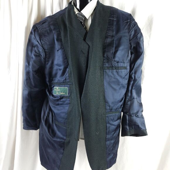 VTG Tom James Mens Size 42L Navy 2-Button Single Vent Sports Coat Blazer - Picture 3 of 10